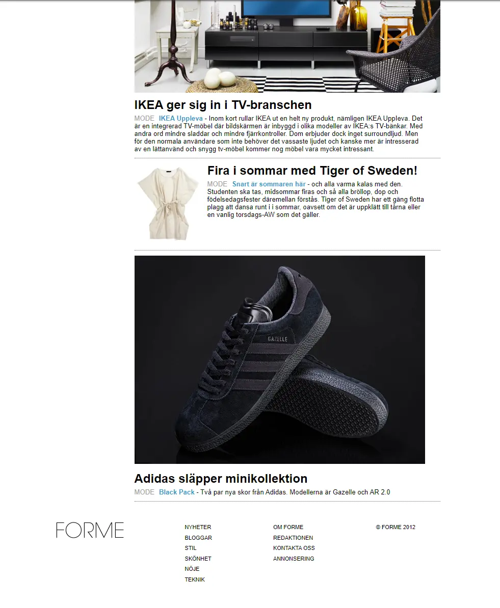 Magazine footer